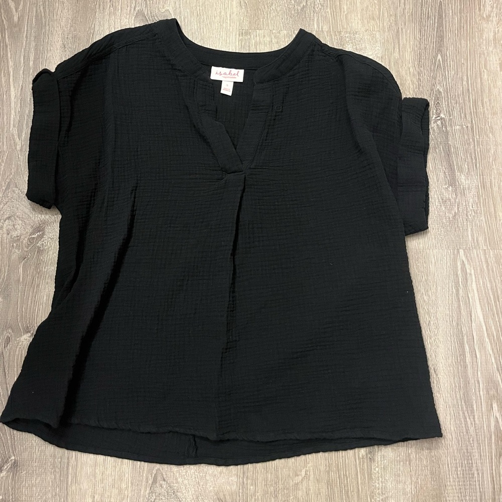 Women's Isabel Maternity by Ingrid & Isabel Gauze V-Neck Blouse- Size Small